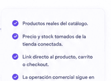 Beneficios del checkout: productos, precio y stock actualizado, link directo